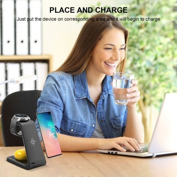 3 in 1 Fast Charging Station Wireless Charger Stan...