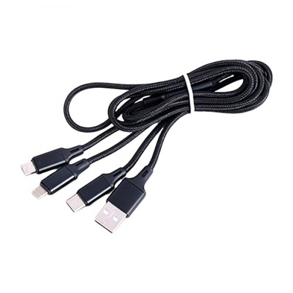 3-in-1 Charging Cord Nylon Braided Universal USB C...