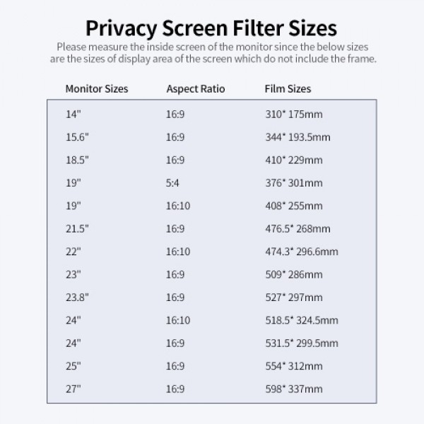 Privacy Screen Filter Reversible High-transmittanc...