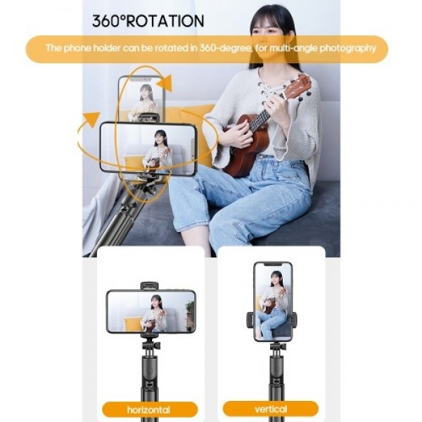 BT Selfie Stick Foldable Tripod 360° Rotation Mul...