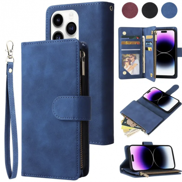 Wallet Zipper Leather Phone Case For,iPhone14 PRO ...